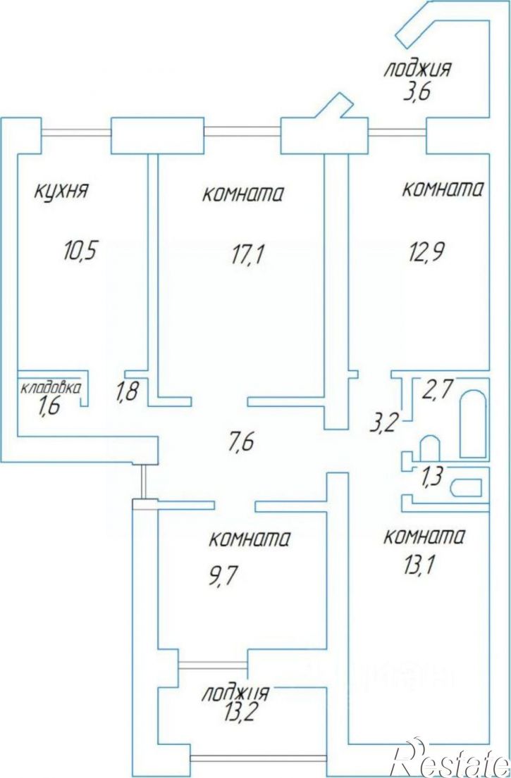 4-комн квартира Юбилейный проспект, 61,  д. 61